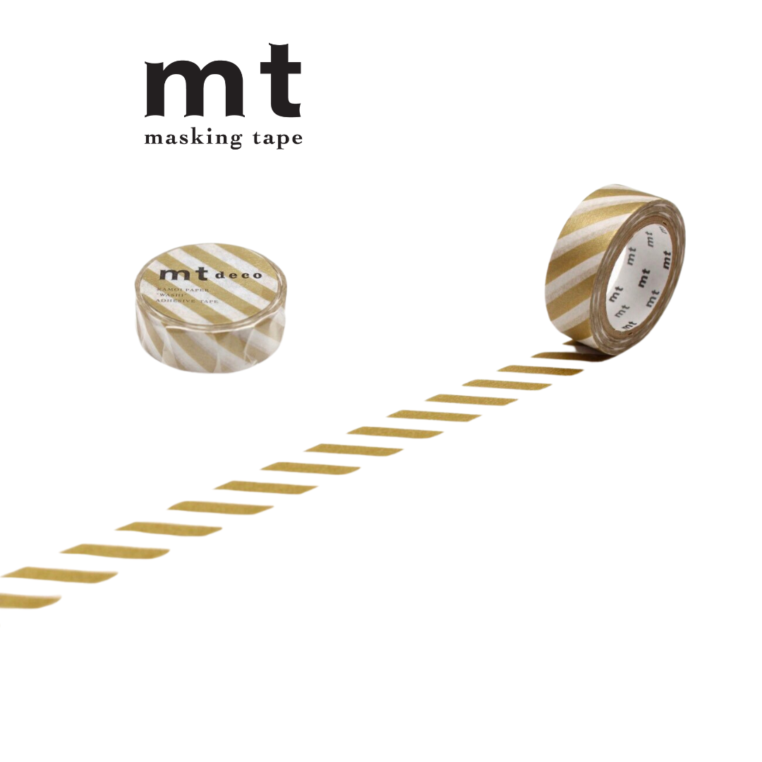 MT Deco Washi Tape - Stripe Gold 2