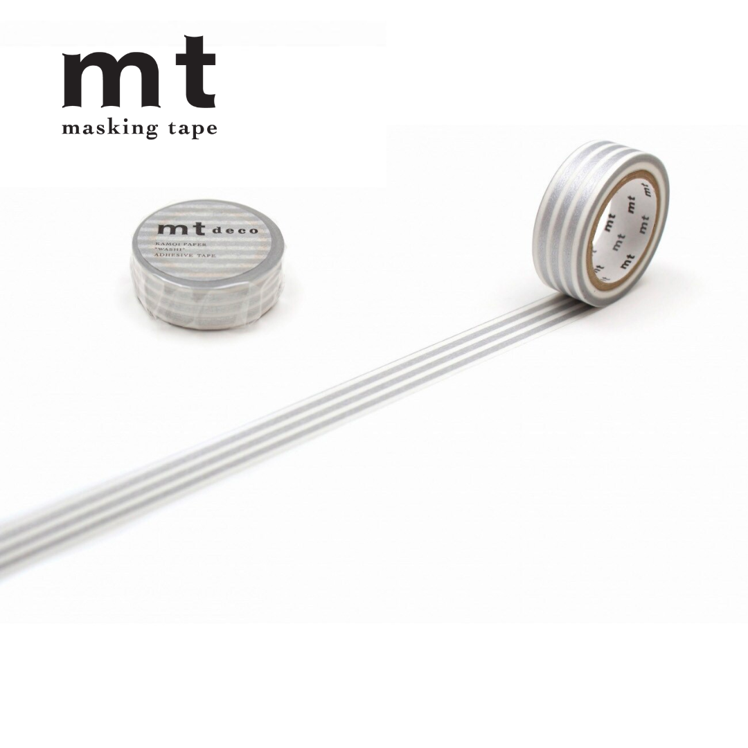 MT Deco Washi Tape - Border Silver 2