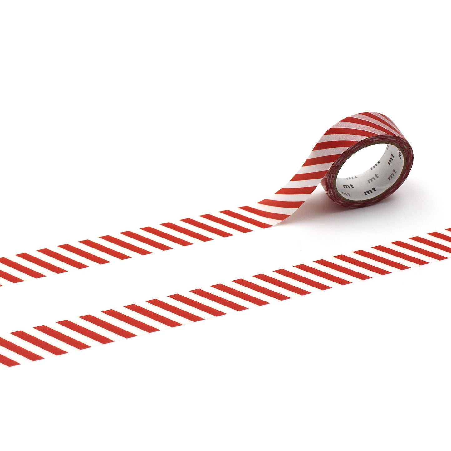 MT 1P Stripe Washi Tape Deep Red – crimson striped Japanese washi tape roll.