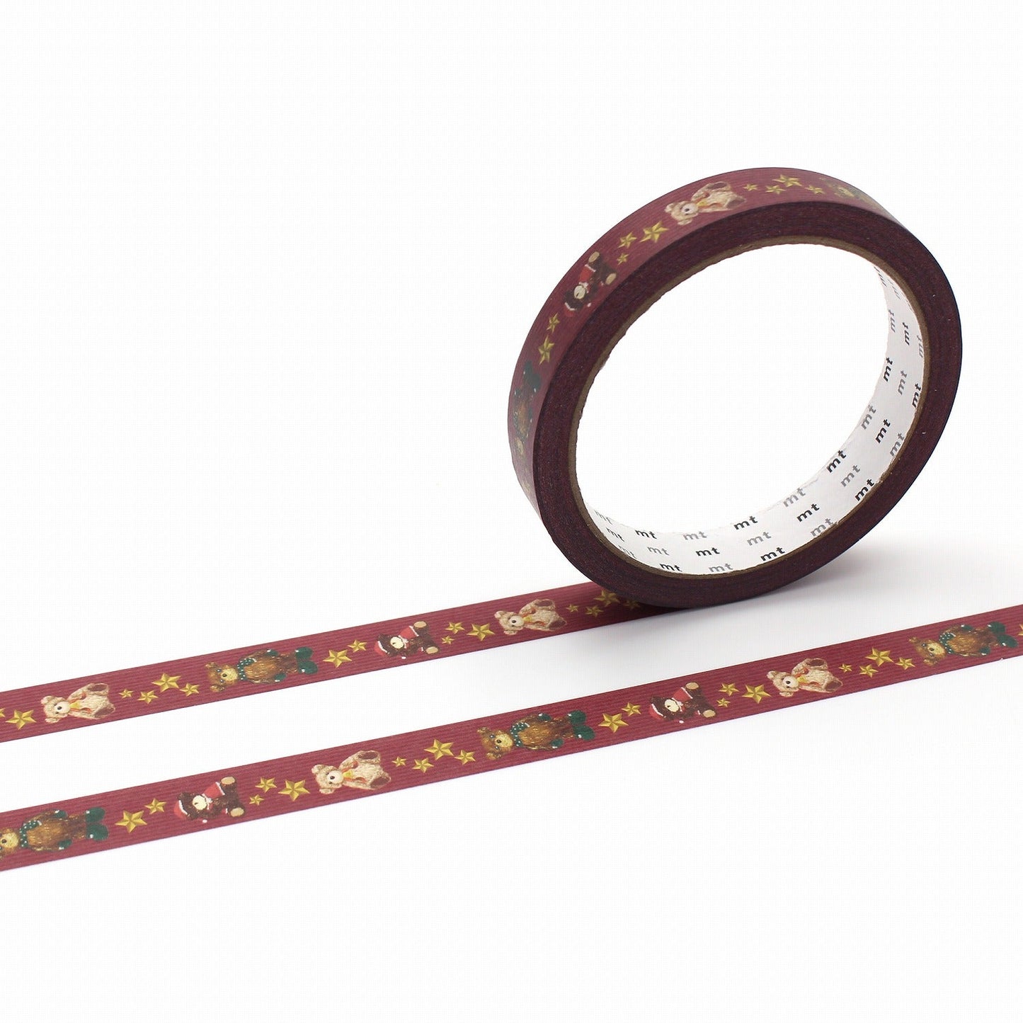 MT Large Core Strong Adhesive Christmas Teddy Bear – festive washi tape with teddy bear holiday design on 15mm x 25m roll.