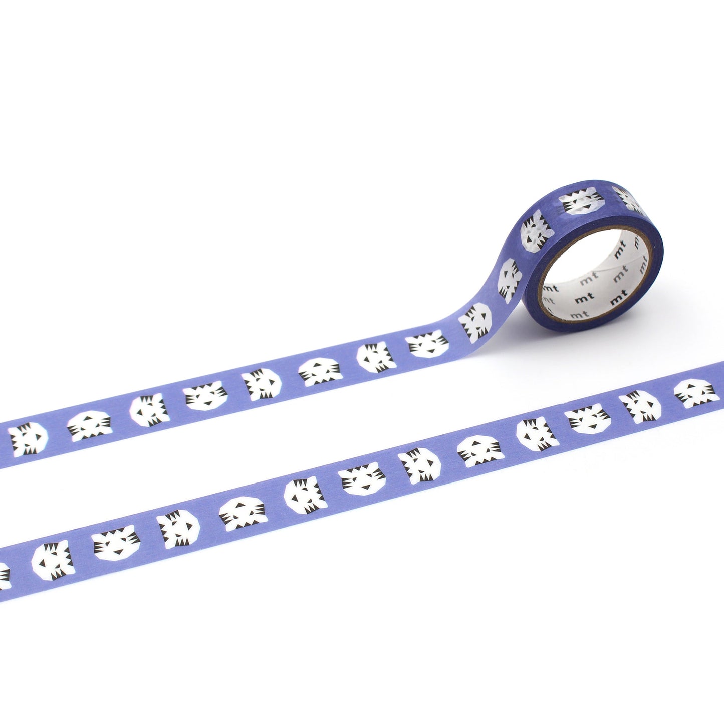 MT × Papier Tigre Washi Tape Tigre Blue – geometric blue-patterned Japanese washi tape collaboration with Papier Tigre Paris.