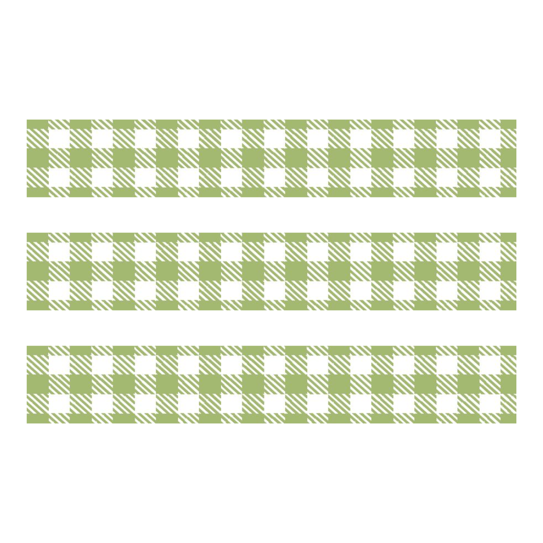 MT Deco Washi Tape - Stripe Checkered Light Moss Green