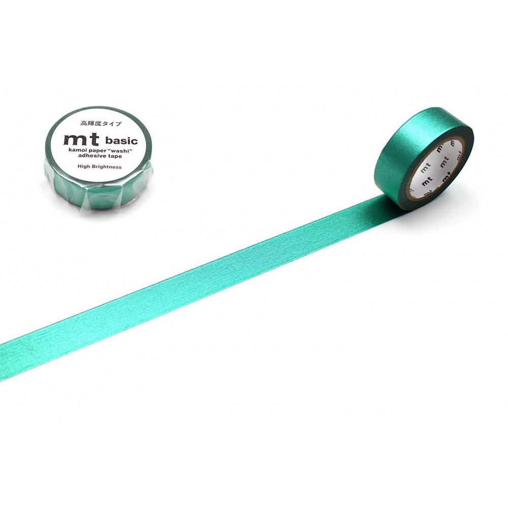 MT Basic Metallic Washi Tape Bright Green 7m