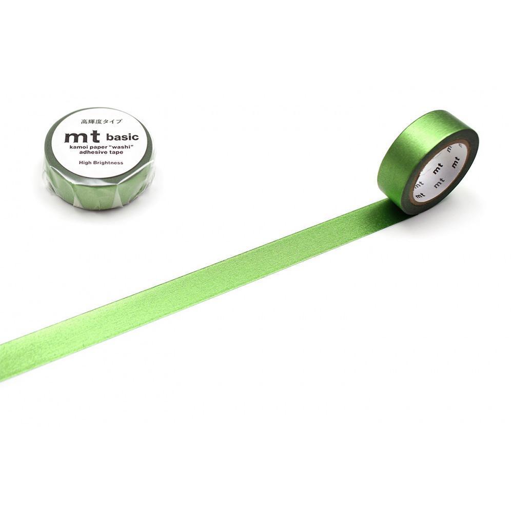 MT Basic Metallic Washi Tape High Brightness Yellow Green 7m