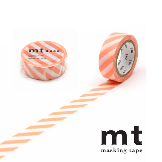 MT Deco Washi Tape - Stripe Salmon Pink