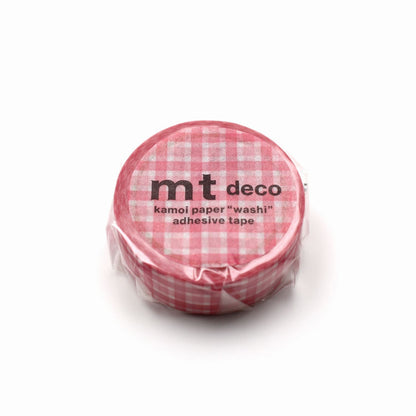 MT 1P Kamoi Washi Tape - Overlapped Wide Gingham Pink