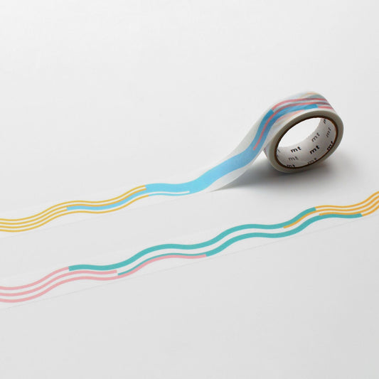 MT 1P Kamoi Washi Tape - Wavy Pastel