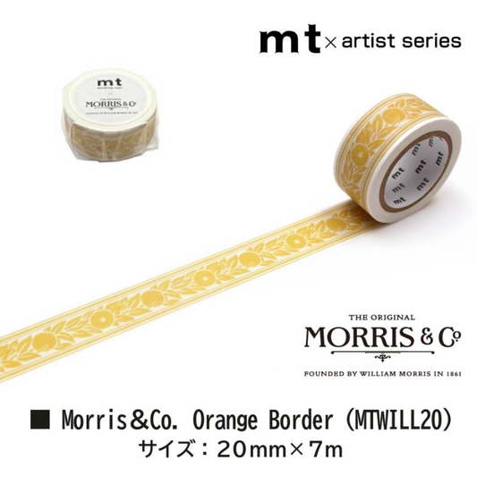 MT x William Morris Washi Tape - Orange Border