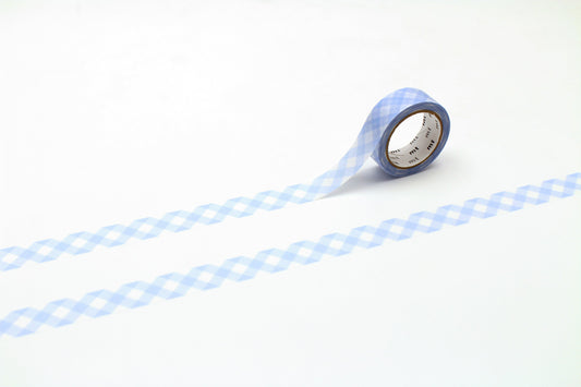 MT Deco Washi Tape - Thick Checkered Pastel Ultramarine