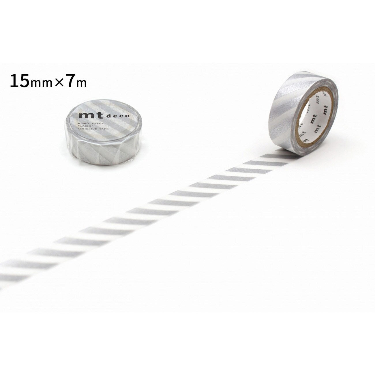 MT Deco Washi Tape Stripe Silver 2