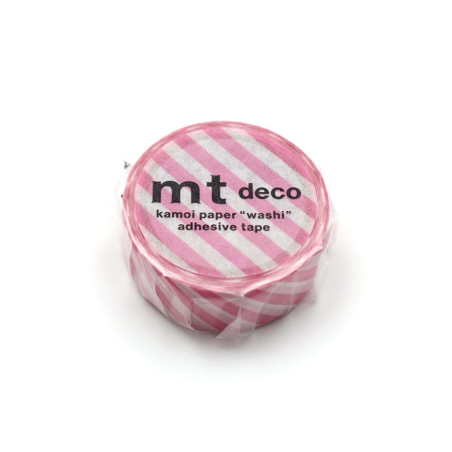 MT 1P Stripe Washi Tape Aurora Pink – pink gradient striped washi tape roll.