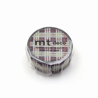 MT 1P Washi Tape - Hand Drawn Tartan Check Navy