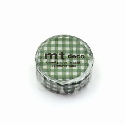 MT 1P Washi Tape - Line Gingham Check Green