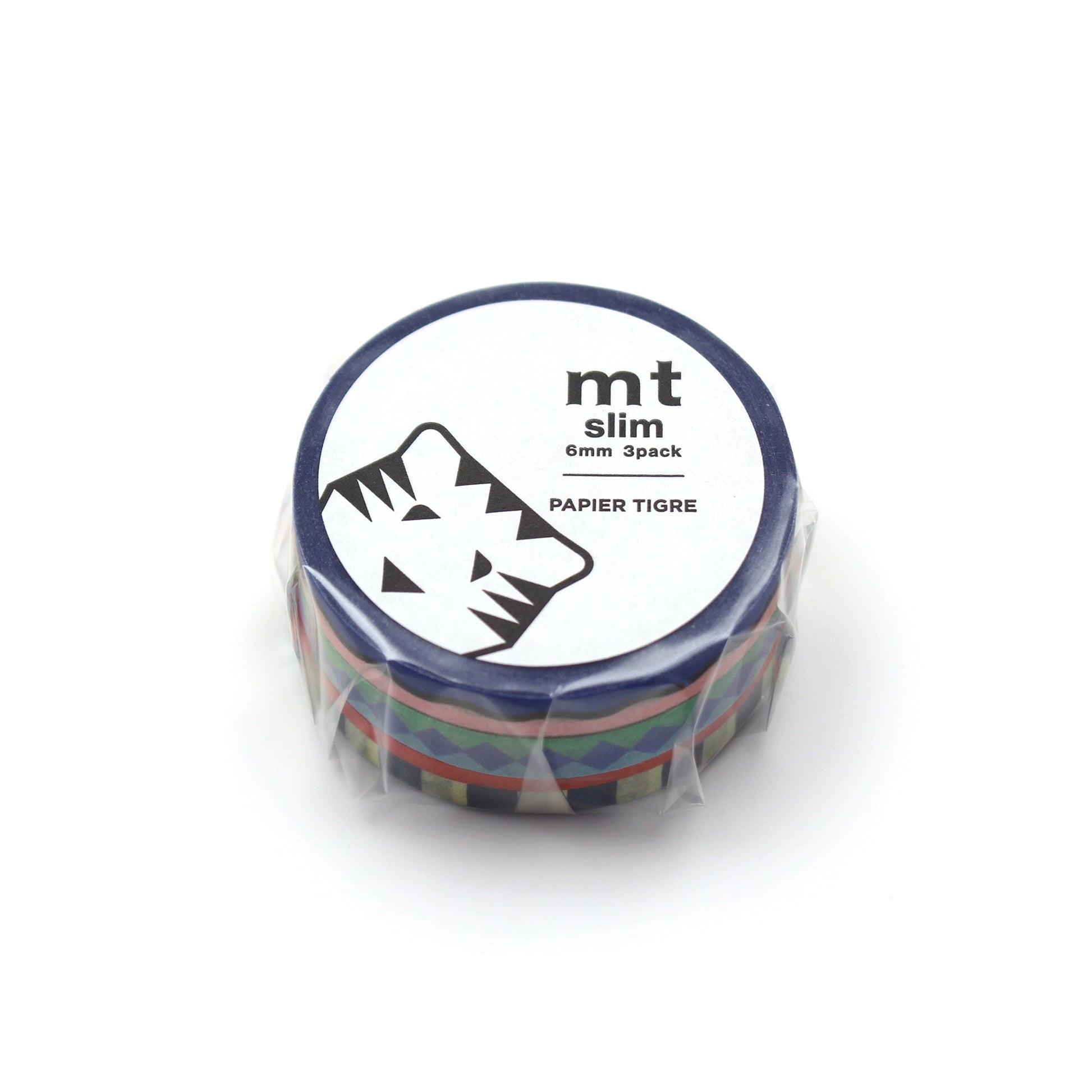 MT Slim × Papier Tigre Washi Tape – Pool (6mm × 5m, 3-Roll Set) | Japanese Washi Tape with Geometric Pool Design