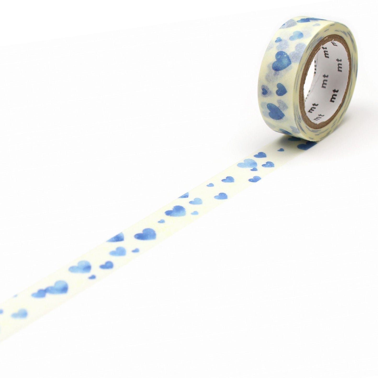 MT Deco Washi Tape - Heart Stamp Blue