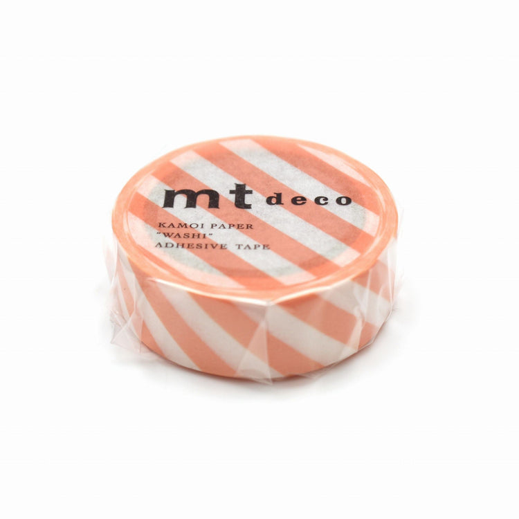 MT Deco Washi Tape Stripe Salmon Pink