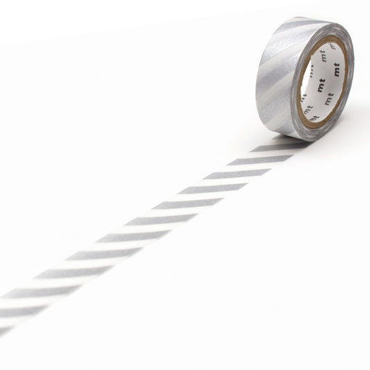MT Deco Washi Tape Stripe Silver 2