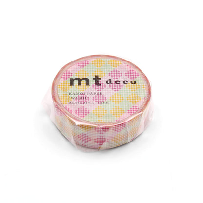 MT Masking Tape Deco Washi Tape - Checkers Stripe Pink