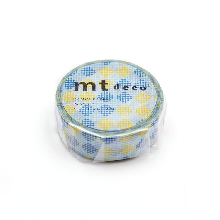 MT Deco Washi Tape Checkers Stripe Blue