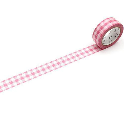 MT Deco Washi Tape Stripe Pink Checkered