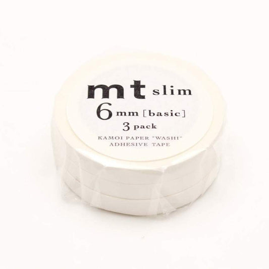 MT Slim 6mm Washi Tape Set K Matte White (7m)